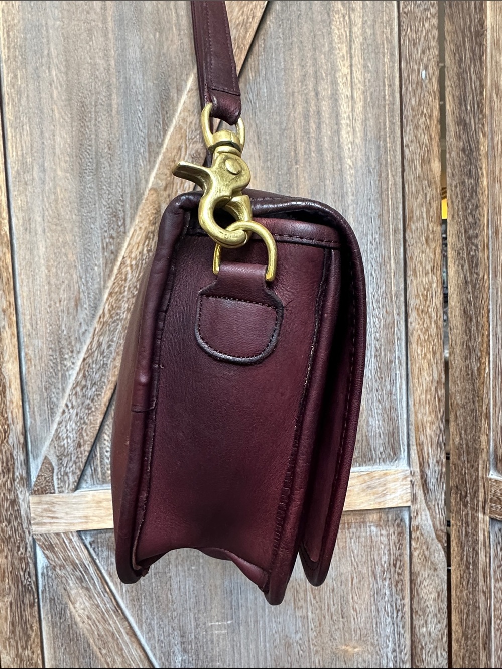 Coach RARE Vintage Oxblood Burgundy Leather Clutch Crossbody HARD TO FIND!! - Picture 5 of 16